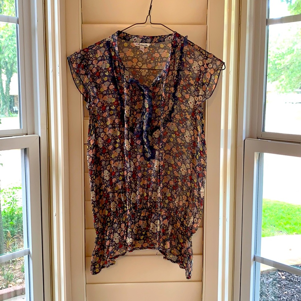 Sheer, floral blouse